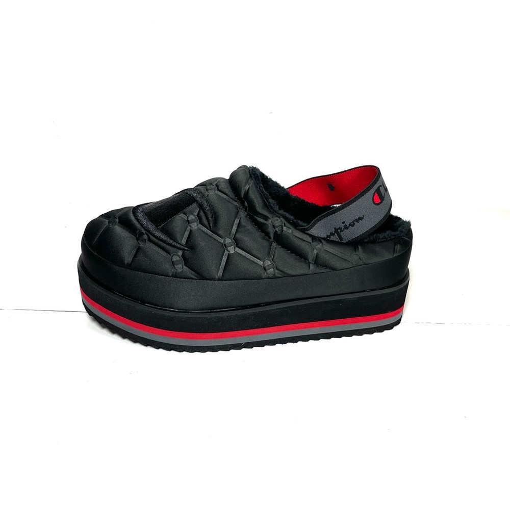 Champion Hot Stuff Platform Slippers Women’s Size 7 Lux Black Slingback